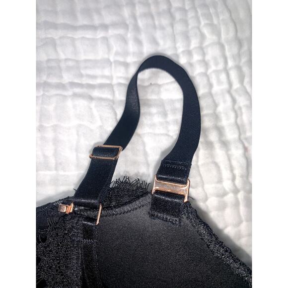 Aerie Women's Black Real Power Paisley Lace Balconette Bra Size 34DD - Picture 9 of 11